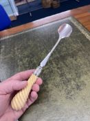 A Victorian silver stilton scoop, London (SH & L).