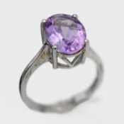 Gemporia, a silver and amethyst ring, with certificate of authenticity card and box.