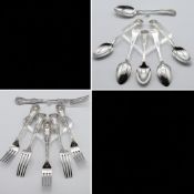 A set of 6 Victorian dessert spoons, Edinburgh, possibly William Moon, approx 7.02oz.