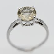 Gemporia, a 9k white gold Serenite ring, with certificate of authenticity card and box.