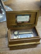 Swiss Reuge walnut cased music box, playing four aires including The Waltz, model 45031.