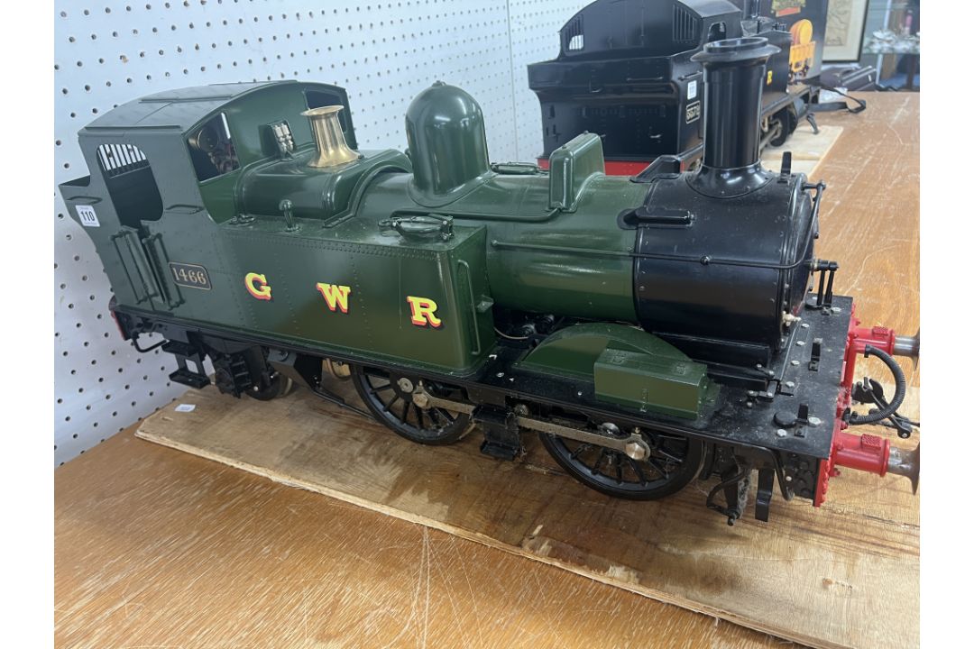 A 5 inch gauge coal fired live steam GWR Class 0-6-0 tank locomotive, green livery, 1466, possibly - Image 3 of 12