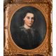 Pair of 19th century portraits in oval original gilt frames, overall size 78cm x 67cm. Depicting - Image 3 of 4