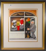Beryl Cook (1926-2008) limited edition print 'Lingerie Shop' 590/650, 1998, with pencil signature,