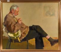 Louise Courtnell (1963-) oil on canvas depicting 'Ronnie'.