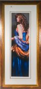 Robert Lenkiewicz (1941-2002) limited edition print 'Karen in Blue' 403/475, with pencil