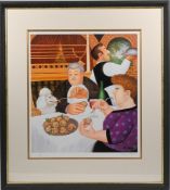 Beryl Cook (1926-2008) a signed limited edition print 'Dining in Paris', number 133/650, framed