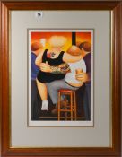 Beryl Cook (1926-2008) limited edition print 'Two on a Bar Stool' ABC/013, 1991, with pencil