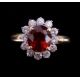 An 18ct yellow gold cluster ring set with a central oval cut orange garnet, approx. 2.50 carats, - Image 2 of 2