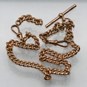 A 9ct curb link watch chain with part loose chain, total weight 35.48g.