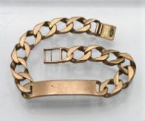 A 9ct gold link identity bracelet, approx 39.5g.