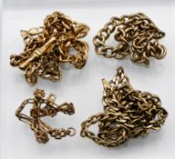A collection 9ct chains and bracelets, approx 39.6g (4).