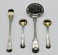 Two Victorian King's pattern silver mustard spoons, hallmarked Edinburgh 1865, maker M&S Marshall