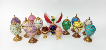 Twelve House of Faberge Musical Eggs, to include eleven Tchaikovsky pieces as flower themed