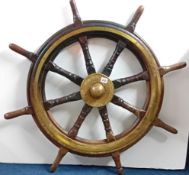 A ships wheel from the San Adolfo, marked 'Mactagart, Scott & Co. Ltd., Edinburgh', diameter with
