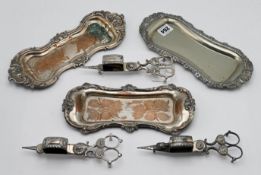 A quantity of silver plate, to include cigar cutters and ashtrays. (6)