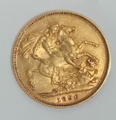 A Victoria 1896 gold full Sovereign.