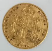 A Victoria 1892 gold half Sovereign.