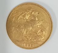 A Victoria 1882 gold full Sovereign.