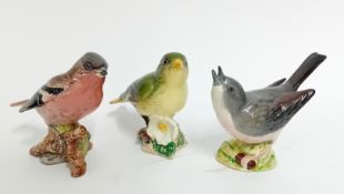 Three Beswick bird figurines, to include 'Chaffinch', 'Greenfinch', and a swallow. (3)