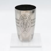 An early 20th century German silver cup, engraved with the monogram of Kaiser Wilhelm II, and