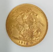 A George V 1913 gold full Sovereign.