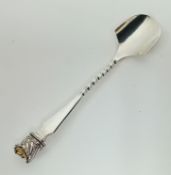 A late Victorian silver cheese scoop, missing handle, hallmarked London 1897, silver weight 1.79oz.