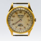 Pierce, a Swiss gents 17 Jewel Moonphase date calendar wristwatch, the dial marked 'anti-