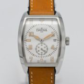 Davosa, a modern gents Evo 1908 stainless steel automatic wristwatch on tanned strap, with