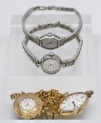 Seiko, a collection of four ladies wristwatches.
