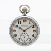 Jaeger-Le Coultre, open face military issue pocket watch, stamped on case back GSTP 240175, arabic
