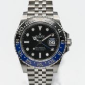 Rolex, a 2023 gents GMT Master II Oyster Perpetual Date 'Batgirl' wristwatch, stainless steel,