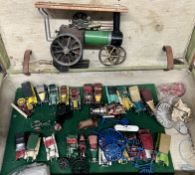 A Mamod steam engine, also Matchbox 'Models Of Yesteryear' and Dinky, unboxed, (approx.26)