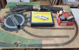A 'Matchbox Series Collectors Case', in addition to a collection of unboxed locomotives, accessories
