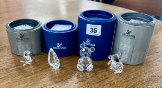 Swarovski Crystal Glass, a mixed collection including 'Medium Swan', 'Small Swan', 'Koala', '
