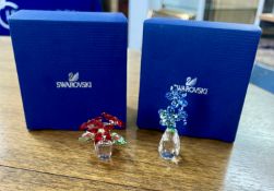 Swarovski Crystal Glass, two pieces including 'Poinsettia' and 'Flower Dreams - Forget Me Nots', all