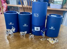 Swarovski Crystal Glass, a mixed collection including 'Little Lamb', 'Goat Kid', 'Elephant Baby'