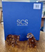 Swarovski Crystal Glass, Bear Cubs - 2017, boxed.