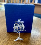 Swarovski Crystal Glass, 'Baby Owls', boxed.