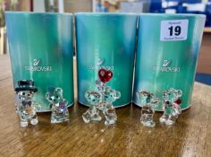 Swarovski Crystal Glass, Kris bears including 'Say it with Roses', 'Only for You', 'Heart