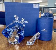 Swarovski Crystal Glass, Disney - Cinderella - 2015, boxed together with Cinderella's Slipper, boxed