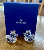 Swarovski Crystal Glass, Happy Ducks Royal Wedding, Happy Prince & Princess limited edition, boxed.