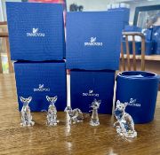 Swarovski Crystal Glass, a small collection of cats including 'Siamese Cat', 'Maine Coon Cat', '2019