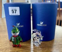 Swarovski Crystal Glass, two pieces including 'LovLots Mythical Creatures - Elf' and 'Santa's Helper