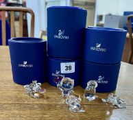 Swarovski Crystal Glass, a small mixed collection including 'Frog Prince - 2020 issue', 'Hoot The