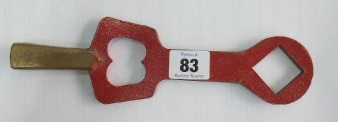 A railway lock key