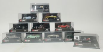 Corgi, '03401- Mercedes-Benz 300SL Roadster Open-top' with 10 additional models, boxed. (11)