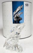 Swarovski Crystal Glass, Annual Edition 1992 'Care for me' - 'The Whales', boxed.