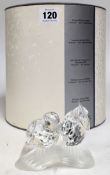 Swarovski Crystal Glass, Annual Edition 1989 'Amour' - 'The Turtledoves', boxed.