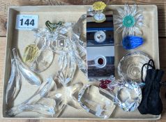 Swarovski Crystal Glass, a mixed collection including flowers, seashells, etc, all unboxed. (approx.